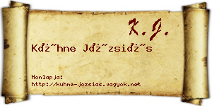 Kühne Józsiás névjegykártya